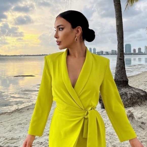 Zara lime green blazer dress - Picture 7 of 15